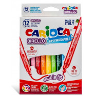 Μαρκαδόροι Carioca Birello, διπλής μύτης, 12 χρώματα
