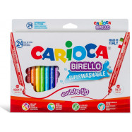 Μαρκαδόροι Carioca Birello, διπλής μύτης, 24 χρώματα