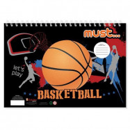 Mπλοκ ζωγραφικής Must Basket/Football 40φ. με αυτοκόλλητα και στένσιλ Diakakis