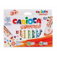 Μαρκαδόροι Carioca Stamp Markers 12 χρώματα