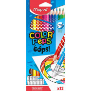 Ξυλοχρώματα Maped Color Peps oops! 12 χρωμάτων με γόμα