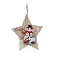 Χριστουγεννιάτικο ξύλινο κρεμαστό αστεράκι Peace, Iliadis (55021P)