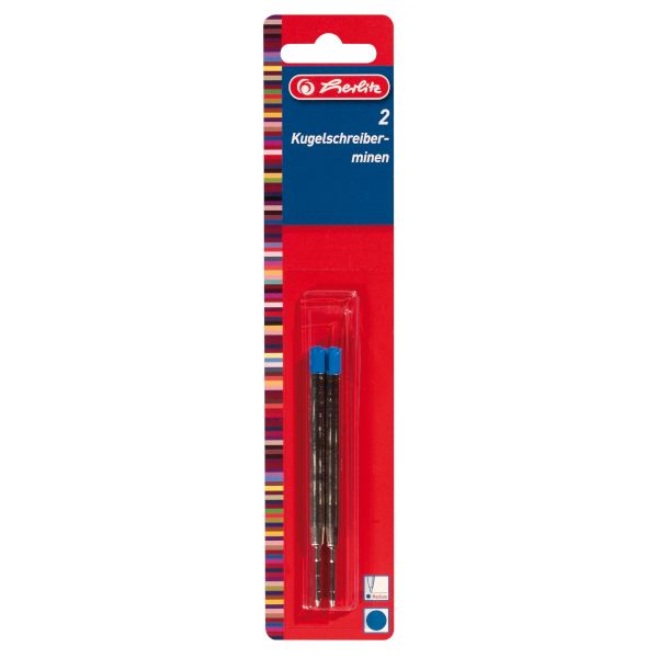 Großraum-Kugelschreiberminen, Profisize blau 2 Stück, Blisterkarte-086088040041-pbselectronic
