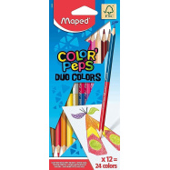Ξυλομπογιές διπλές MAPED color' peps duo colors 12 τεμάχια